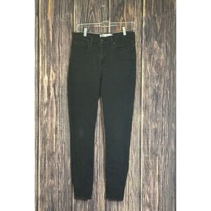 Levi Strauss Womens 8M Mid Rise Skinny Jeans Black Denim Stretch W29 L30